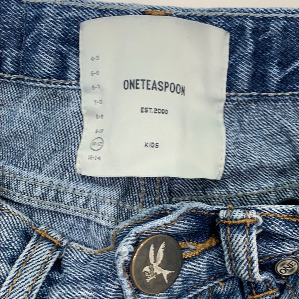 ONE TEASPOON KIDS Jean shorts Size 10 -12 bandits